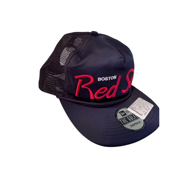 Boston Red Sox Snapback Hat Navy BOS New Era One Size Fits Most NWT Net Back Tru - Picture 7 of 8